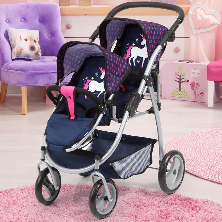 Actual product image Bayer Twin Pram Navy