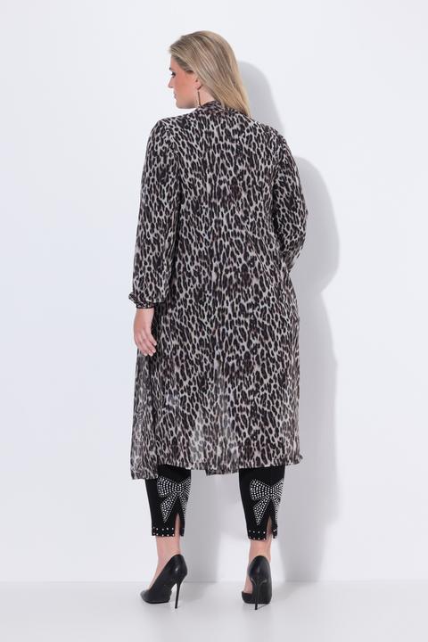 Produktbild Miamoda Mesh-Longjacke, transparent, Leomuster, offene Form (48)