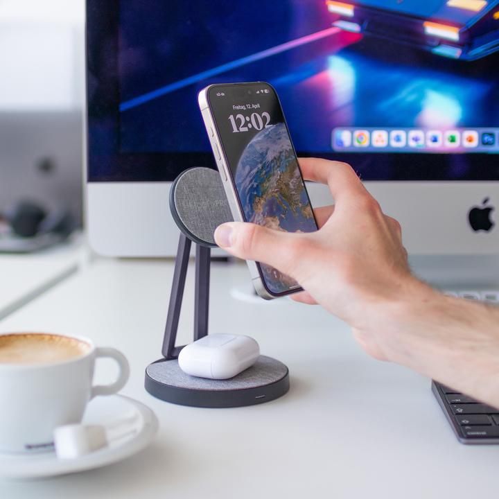 Produktbild Xlayer Magfix Pro 2 In 1 Kabelloses Ladegerät 15W Schwarz (15 W)