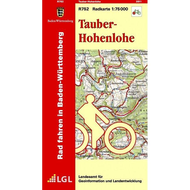 Radkarten Baden-Württ. Tauber-Hohenlohe, Landkarte