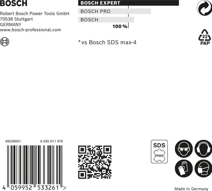 Produktbild Bosch Professional Zubehör EXPERT SDS max-8X Hammerbohrer, 30 x 200 x 320 mm (30, 30 Millimeter, 30 mm)