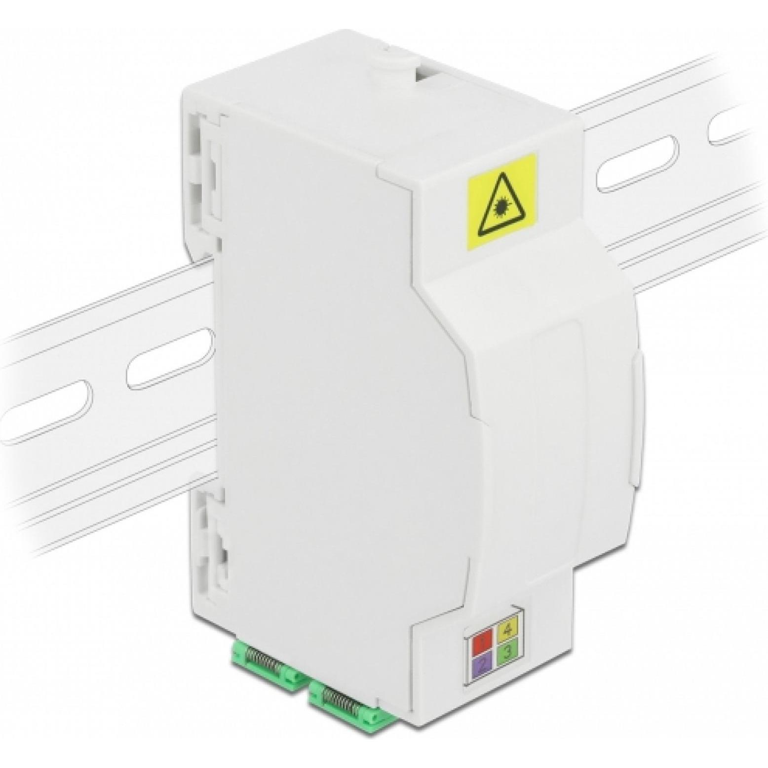 Delock Optical Fiber Connection Box for DIN Rail 4 x SC Simplex, Netzwerk Zubehör