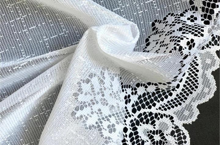 Actual product image Hubatka Day Curtain Vitrage Lace-Vitragen 95 x 110 cm, White (95 x 110 cm)