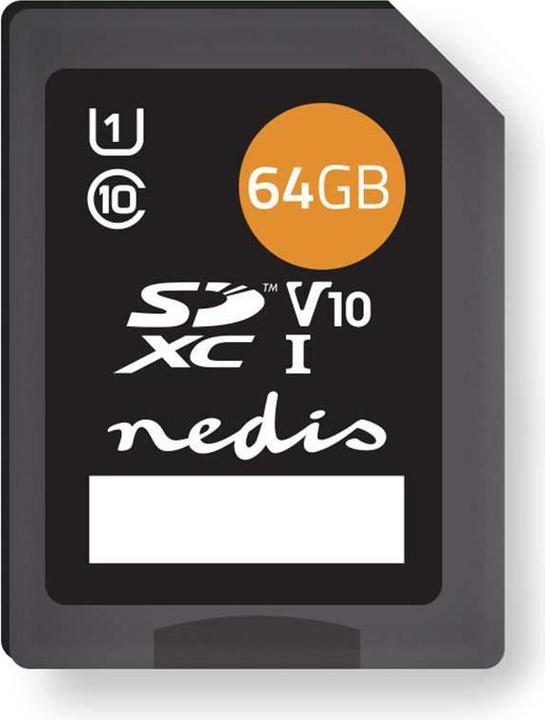 Image du produit Nedis Carte mémoire - SDXC - 64 Go - vitesse d'écriture : 80 Mo/s - vitesse de lecture : 45 Mo/s (64 Go, SDXC, UHS-I)