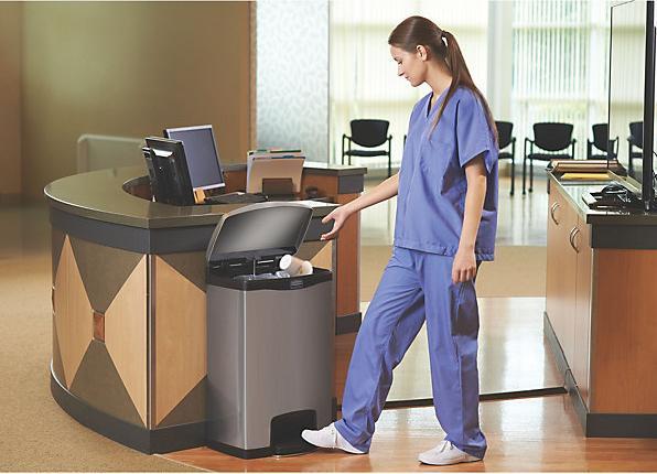 Actual product image Rubbermaid Stainless steel pedal bin (50 l)