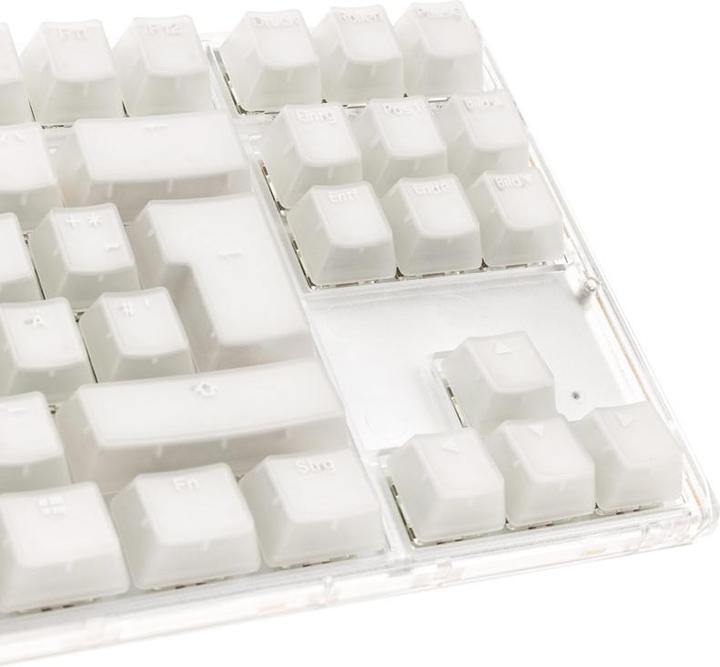 Actual product image Ducky One 3 Aura White TKL Gaming Keyboard, RGB LED - MX-Red (DE, Cable)