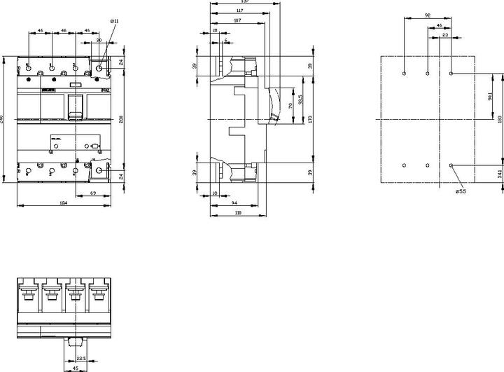 Actual product image Siemens Circuit-breaker 500A 4p 200-500A/In 3VA2450-8HK42-0AA0