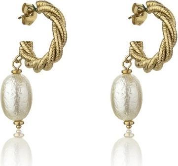 Actual product image Marc Malone Grace White Earrings Mce23005g - Gold-Plated Earrings With Artificial Pearl