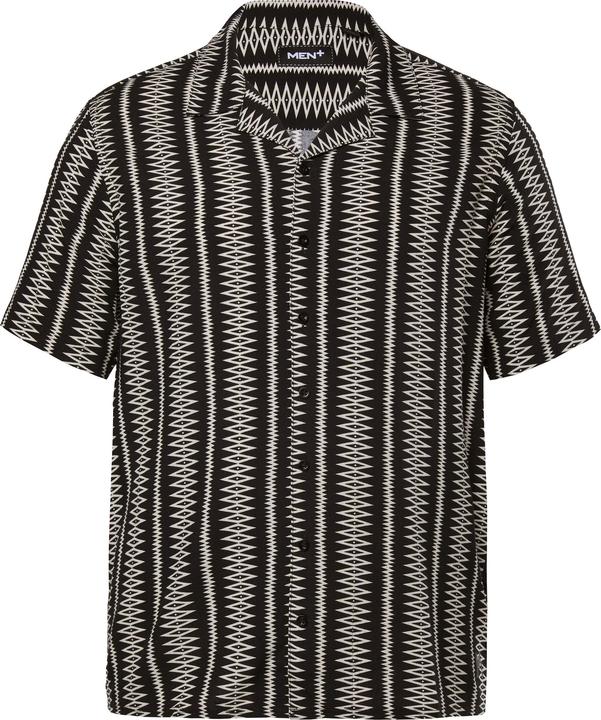 Produktbild Men+ Viskose-Hemd, Halbarm, Alloverprint, Cubakragen, Cuba Fit (7XL)