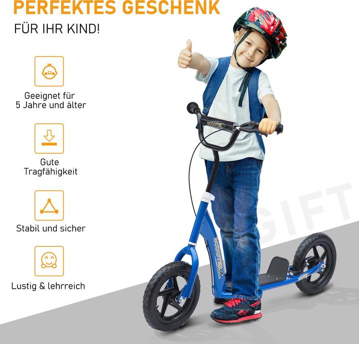 Actual product image Homcom Children's scooter anti-slip tread, metal bike stand for parking