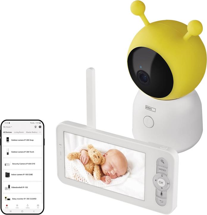 Produktbild Emos GoSmart Rotierende Baby Kamera IP-500 GUARD mit Monitor und WiFi (Babyphone mit Kamera)