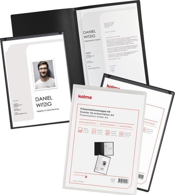 Produktbild Kolma Präsentationsmappe Vario A4 Klemmschiene 2-teilig anthrazit (A4, 1x)