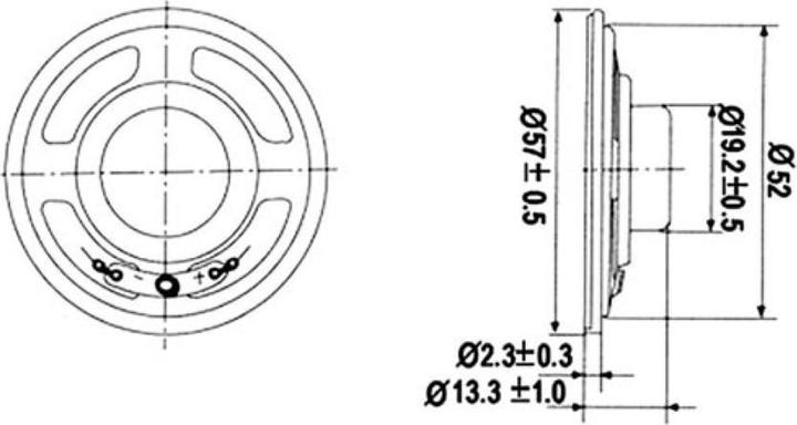 Image du produit Velleman HAUT-PARLEUR MINIATURE - 1W / 8 ohm - Ø 57mm
