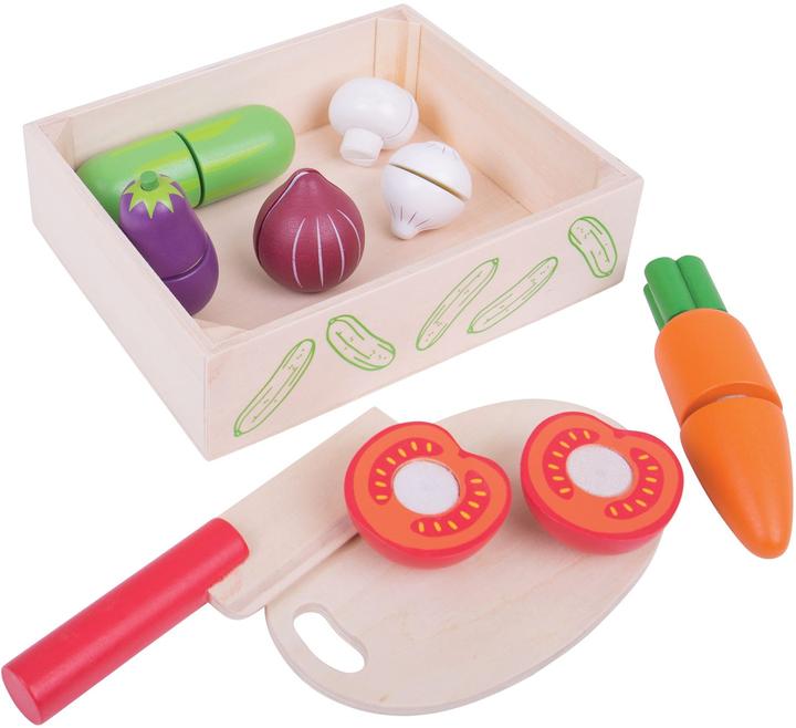 Actual product image Bigjigs Wooden box with cut vegetables