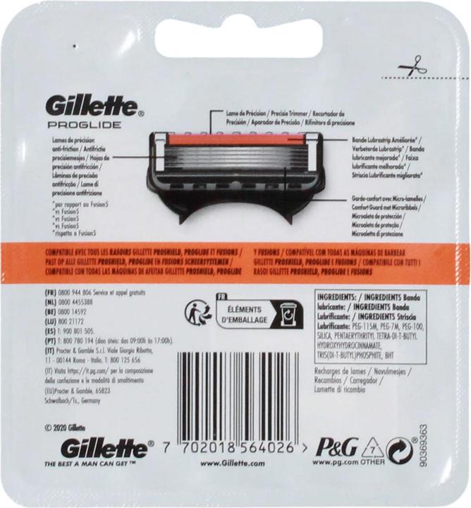 Immagine prodotto Gillette Fusion Proglide Cargador Manual 4 Ud (4x)