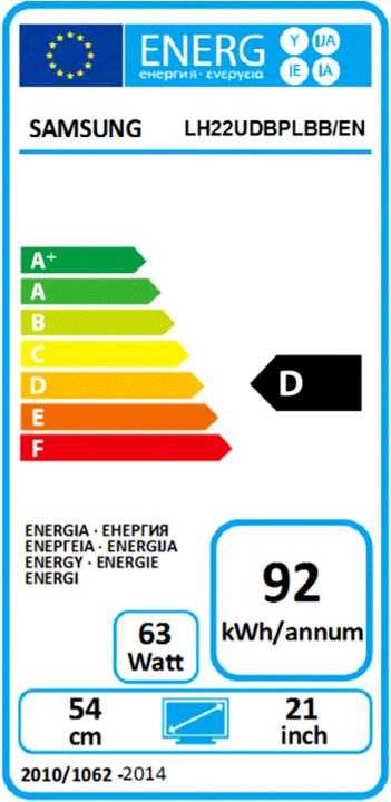 Etichetta energetica Samsung Ud22b