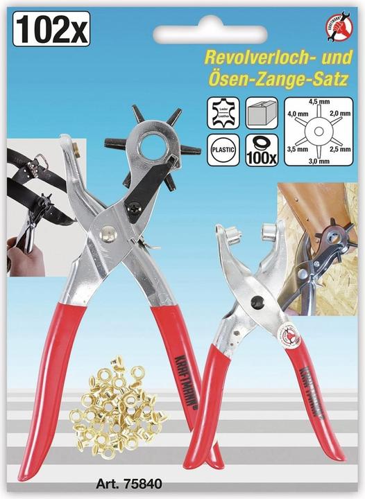 Actual product image BGS Revolving Punch Pliers and Eyelet Pliers Set | 102 pcs.