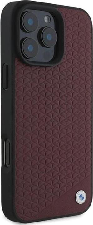 Immagine prodotto BMW BMHMP16X23RDDR iPhone 16 Pro Max 6.9" czerwony/red hardcase Sign Leather Diamond Metal Logo MagS (Apple iPhone 16 Pro Max)