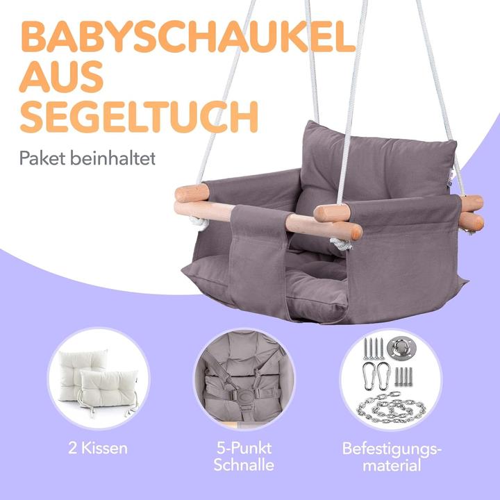 Produktbild Cateam Canvas Babyschaukel, Dunkelgrau