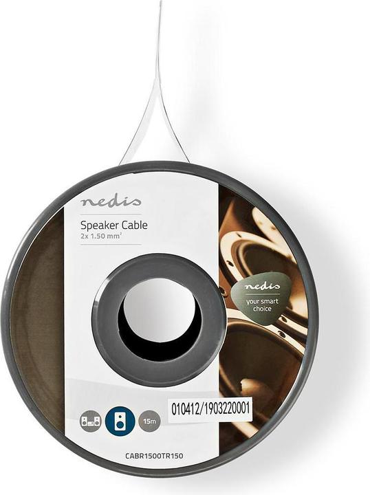 Productafbeelding Nedis Luidsprekerkabel - Rol - 15 M - 2X 1,50 mm2 - Transparant (15 m, 2 mm²)