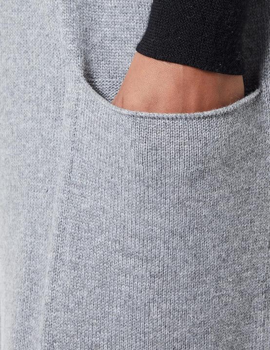 Produktbild True Religion Damen Lang Stehkragenloser Strickweste Grau Melange (XS)