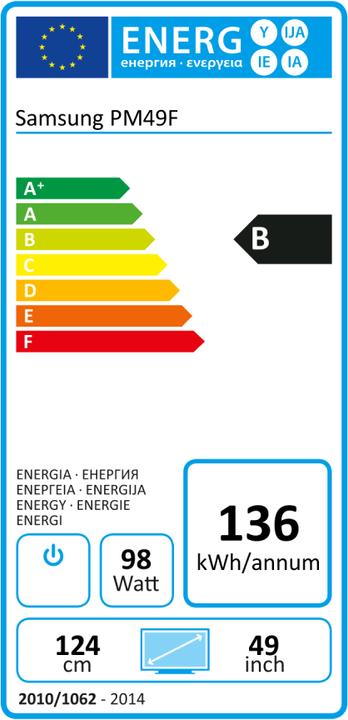 Energie-Label Samsung PM49F Public Display (1920 x 1080 Pixel, 49")