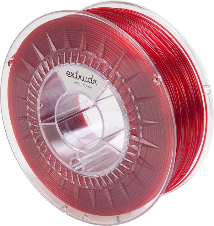 Actual product image Extrudr PETG Red Translucent 1.75 mm 1.100 g (PETG, 1.75 mm, 1.10 g, Red)