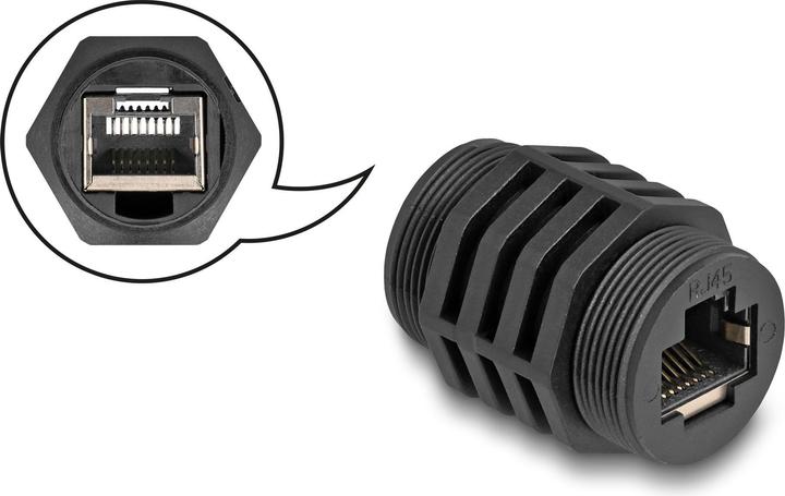 Produktbild Delock RJ45 Cat.6A Einbaumodul IP67 staub- und wasserdicht (Netzwerk Kupplung)