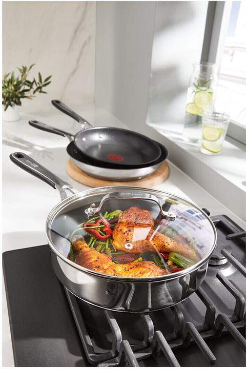 Produktbild Tefal Jamie Oliver Kitchen Essentials Schmorpfanne (25 cm, Bräter + Schmortopf, Edelstahl)