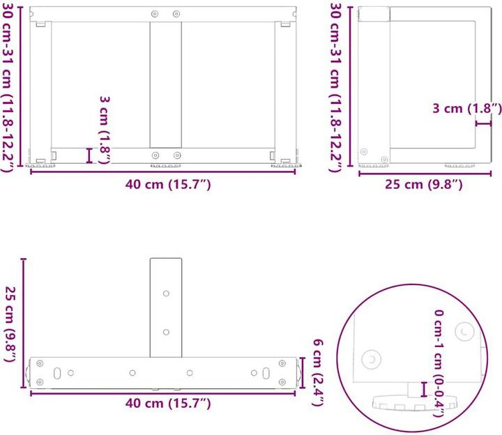 Produktbild vidaXL Couchtischbein