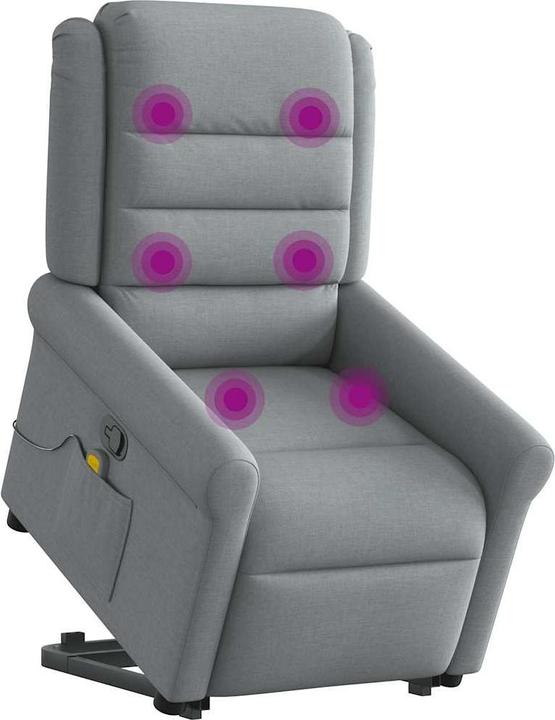 Actual product image VidaXL Massage chair with stand-up aid Light grey fabric