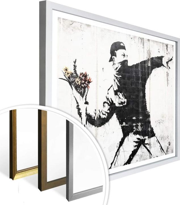 Actual product image Trenddeko Poster Banksy - The flower thrower 60 x 50 cm, paper (60 x 50 cm)