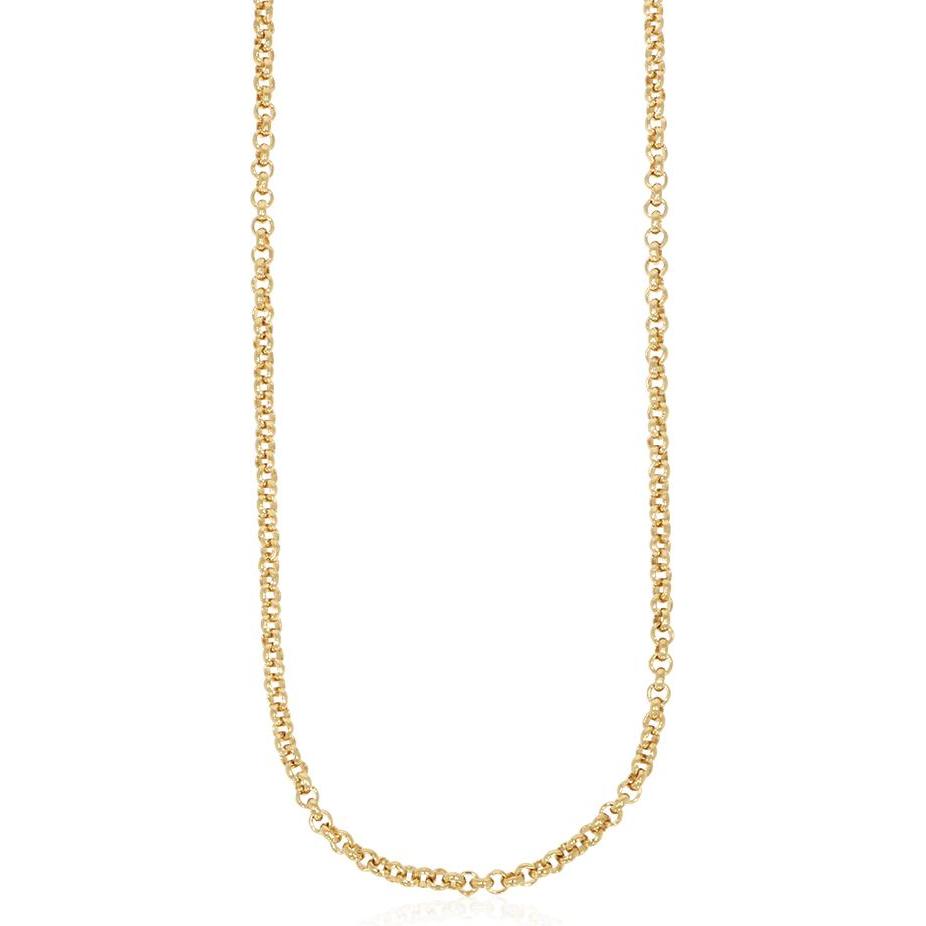 Xen, Halsschmuck, Erbskette 42-45 cm lang aus 925 Silber gelbvergoldet, (925 Sterling Silber, 42 - 45 cm)