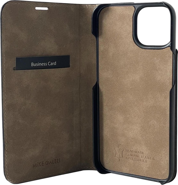 Produktbild Mike Galeli Book-Cover Echtleder Marc black (Apple iPhone 14)