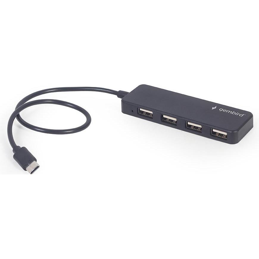 Gembird UHB-CM-U2P4-01 (USB-C, 4 Ports), Dockingstation + USB Hub, Schwarz