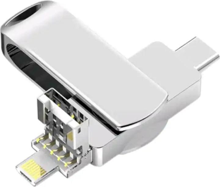 Image du produit PowerGuard iFlashDrive 4in1 USB-C Lightning MicroUSB 64GB Adaptateur USB 3.0 OTG (Lightning, Micro USB, USB-A, USB-C, Lightning, Micro USB, USB-C)