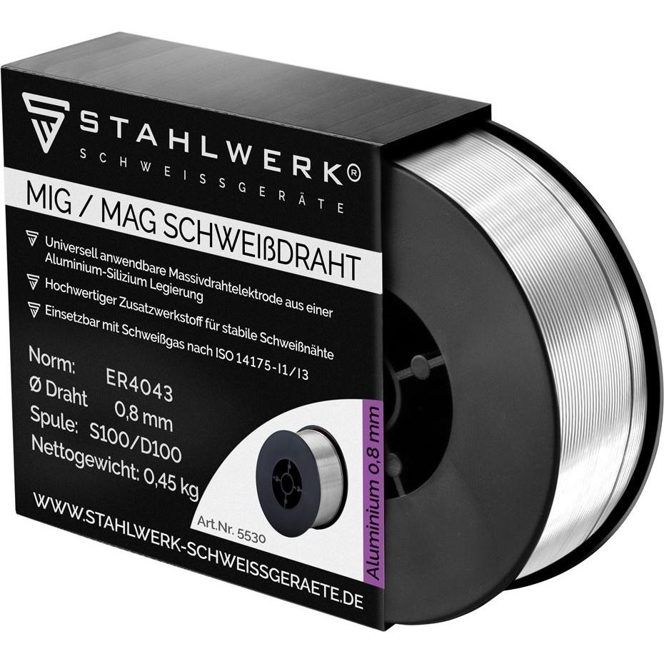 Stahlwerk, Schweissgerät Zubehör, Schweissdraht MIG MAG Aluminium ER4043 Si5 (ALSI-5) Ø 0,8mm 0,45kg