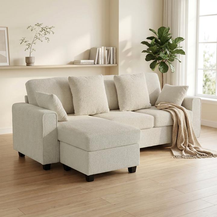 Actual product image Homcom Ecksofa Polyester, Metall Beige (Corner sofa)