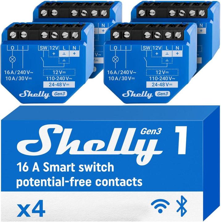 Produktbild Shelly 1 Gen3 x4 (Schaltaktor)