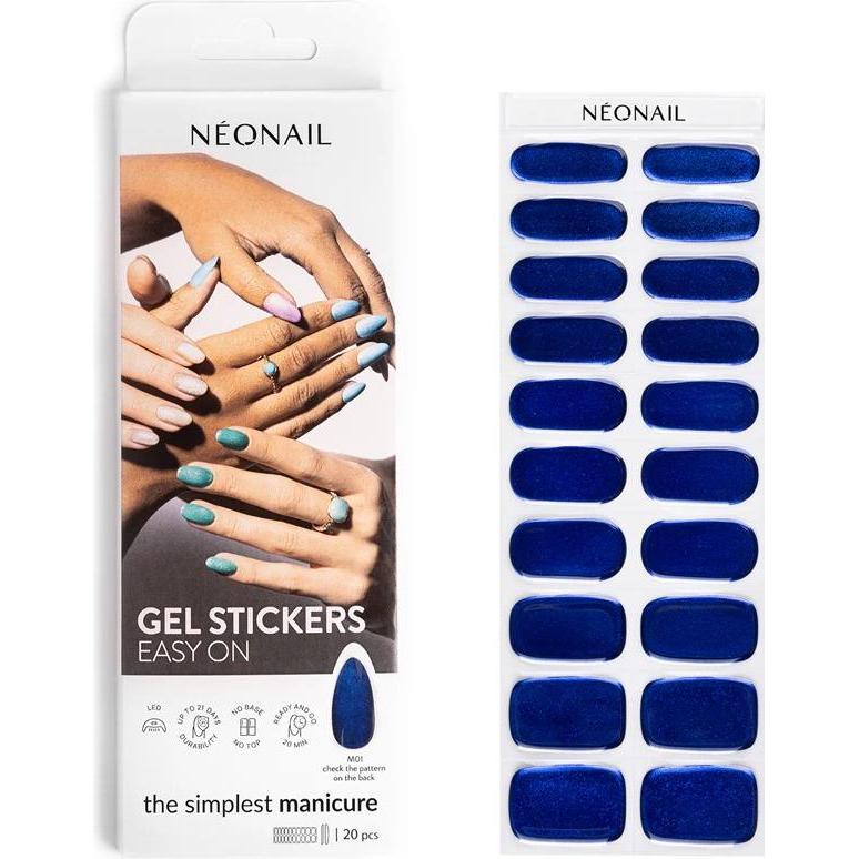 Neonail UV Gel Sticker Easy On M01 Blau 15 Muster Nagelsticker Nagellack Streifen Gel Nagel Stick (Kunstnägel, M01) (49978344)