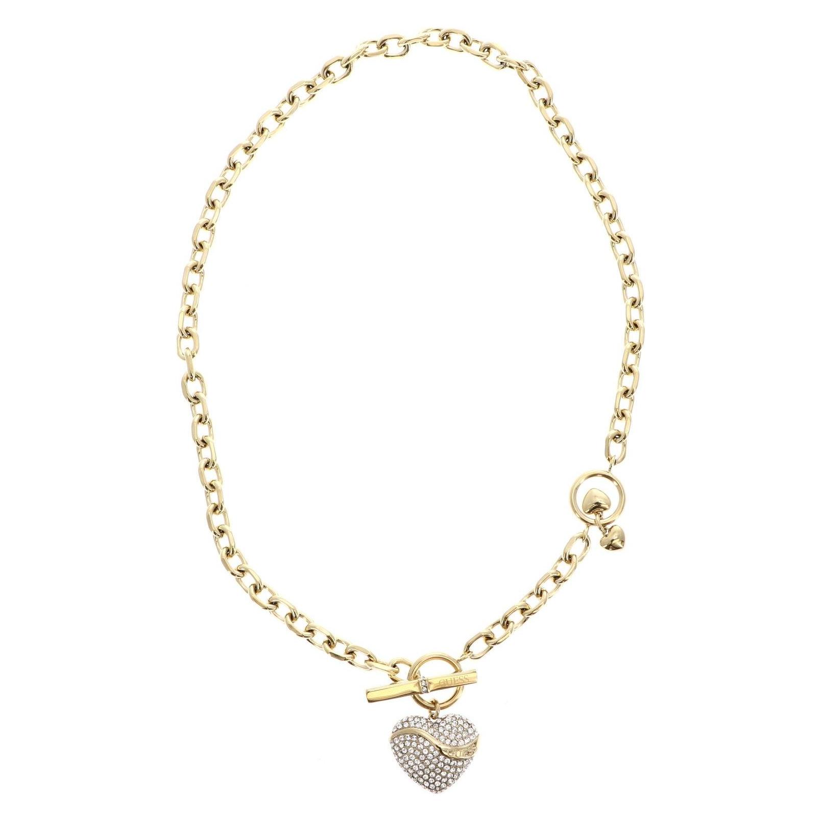 Guess, Halsketting, Jewellery JUBN04494JWYGT-U Collier Goudkleurig, (Glas, Roestvrij Staal)
