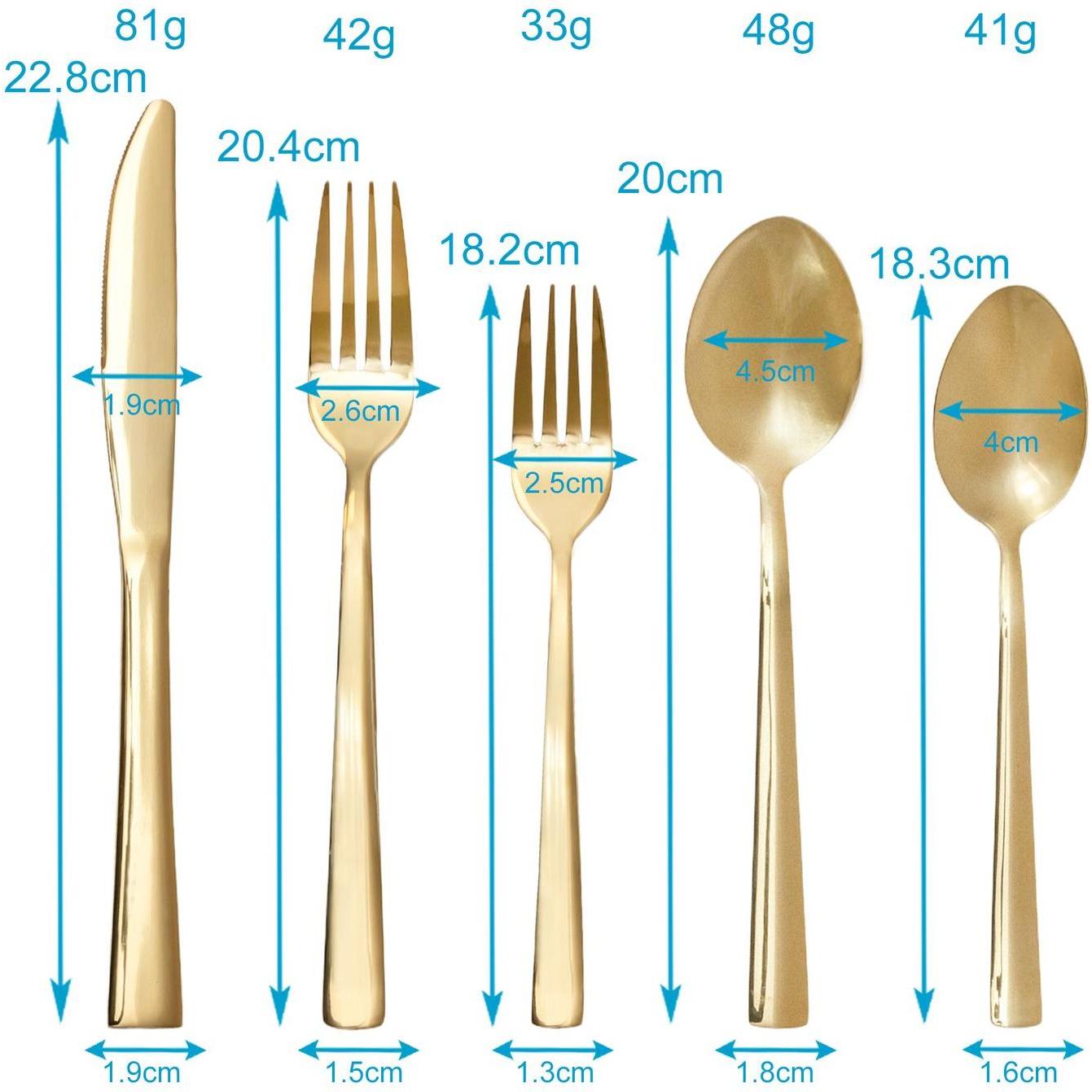 Thumbnail - Intirilife Besteck Set 20-teilig, Besteck, Gold