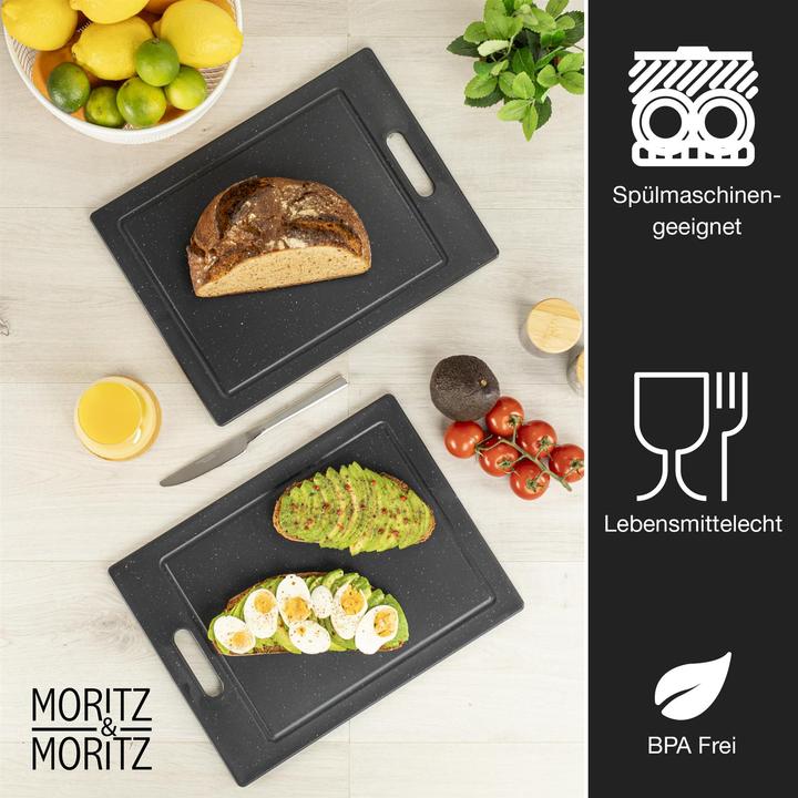 Image du produit Moritz & Moritz 4x planche en plastique aspect granit noir grande
