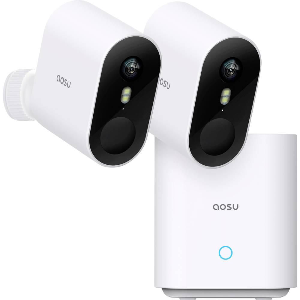 Aosu C6S-2H C6S0.WAEU02000 WLAN IP Überwachungskamera-Set 2560 x 1920 Pixel (2560 x 1920 pixel), Telecamera di rete, Bianco
