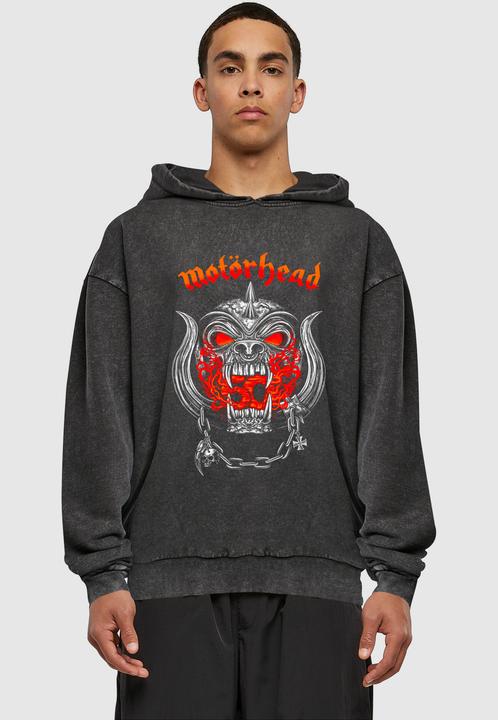 Produktbild Merchcode Motorhead - 50th Warpig Flames Acid Washed Oversized Hoody - 193747 (XL)
