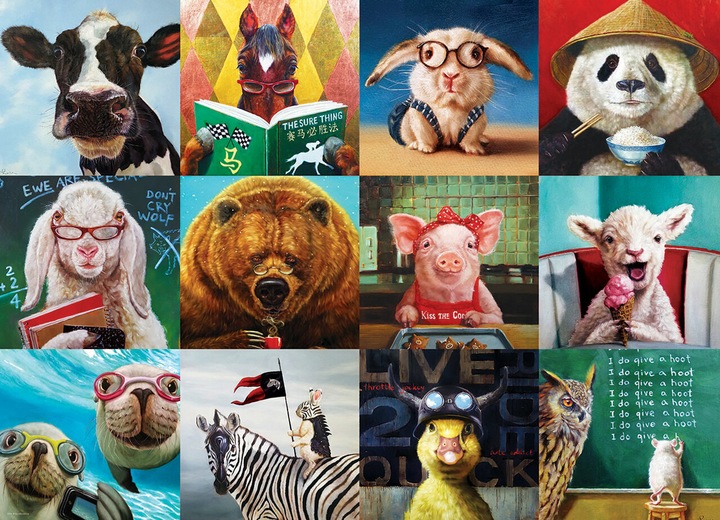 Actual product image Eurographics Funny animals by Lucia Heffernan (1000 pieces)