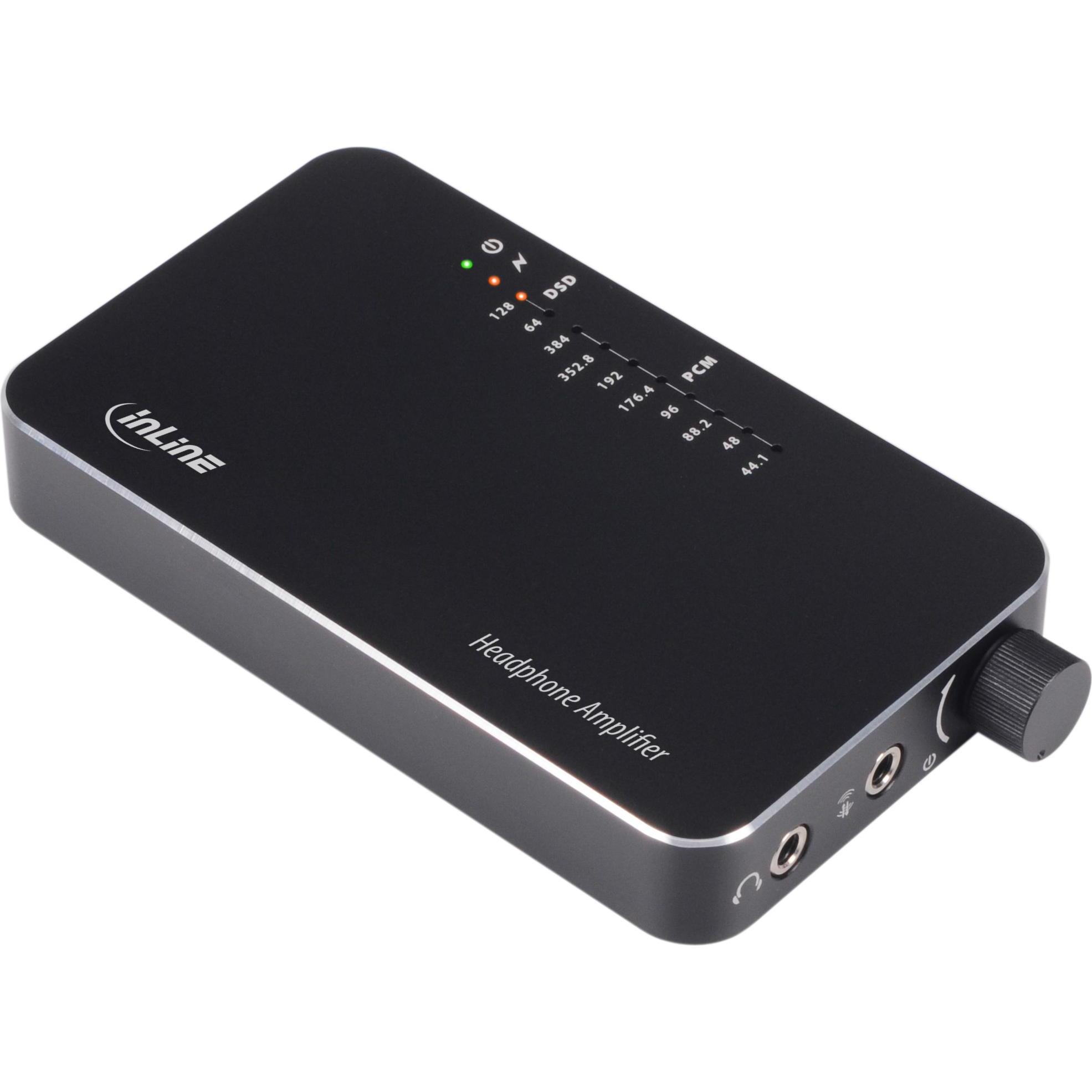InLine AmpUSB mobile (USB-DAC), Amplificatore per cuffie, Nero