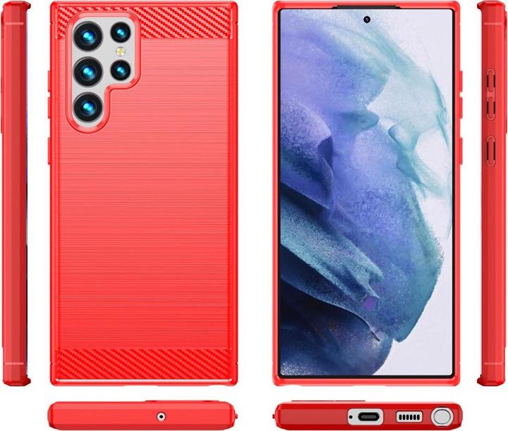Actual product image Cover-Discount Galaxy S22 Ultra - metal carbon look hull red (Samsung Galaxy S22 Ultra)
