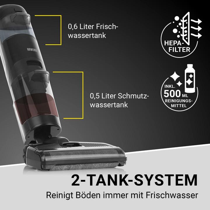 Productafbeelding N8werk Batterij-vloerreiniger 3 in 1 (Stofzuigen + dweilen)