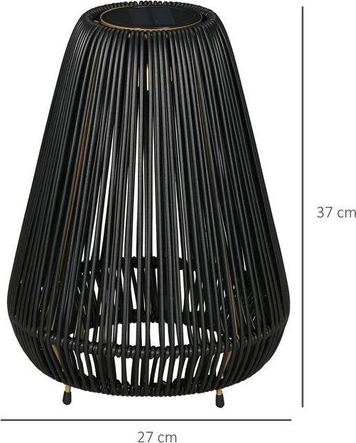 Image du produit Swisshandel24 Lampe solaire en rotin, lampe de chemin imperméable avec capteur de lumière, lampe de jardin (IP44)